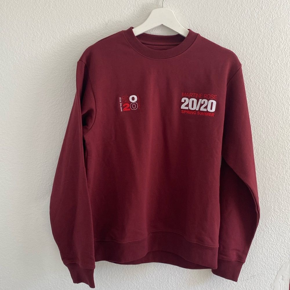 Martine Rose 20/20 Classic Crew Maroon Sweater NWT Size XS